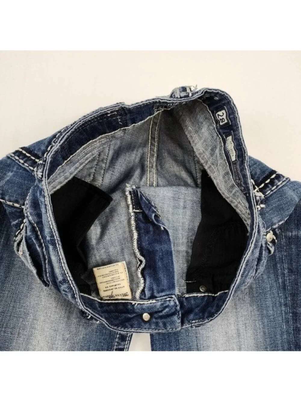 Miss Me Jeans Womens 28 Blue Capri Thick Threading JB1026P4 (28x26)